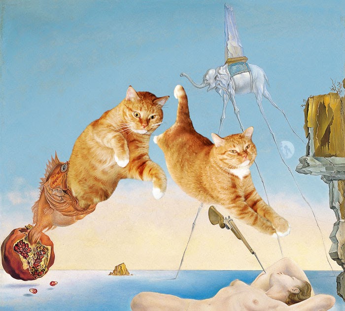 fat cat makes famous paintings look better ~ summer MIXTAPE