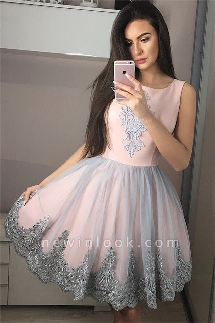 Glamorous Pink Sleeveless Quinceanera Dama Dresses Online | 2019 Appliques Beaded Short Evening Dress