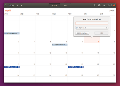 Ubuntu 16.04 Xenial Xerus screenshots gnome calendar Ubuntu 16.04 Xenial Xerus screenshots gnome calendar