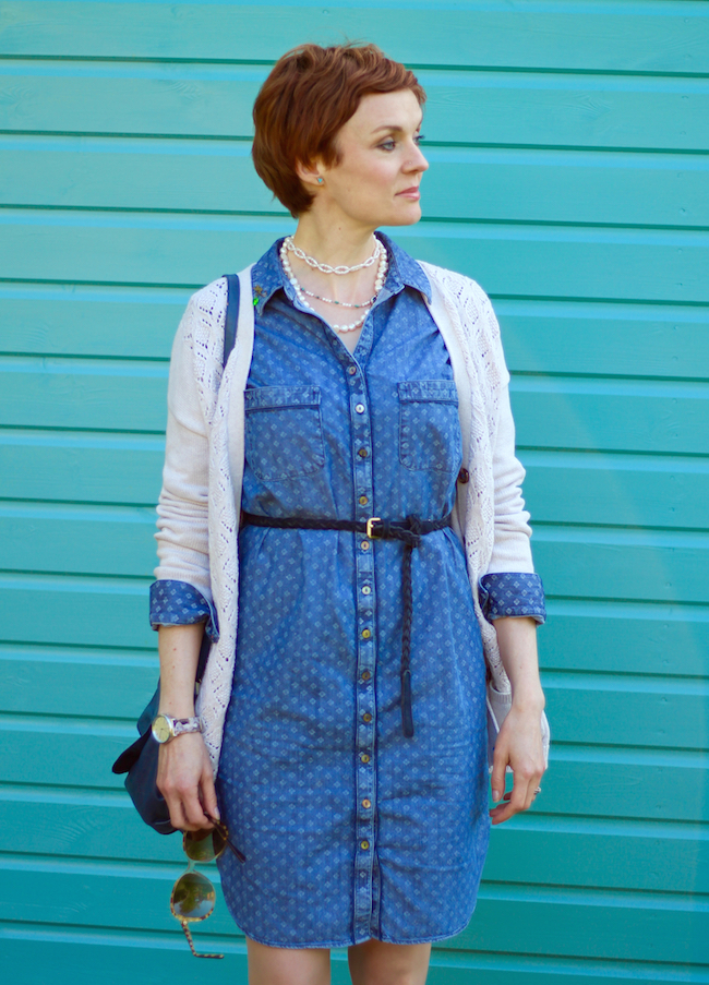 shirt dress and jeans