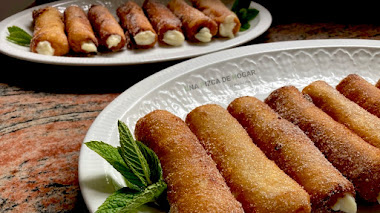 Torrijas con crema pastelera, enrolladas