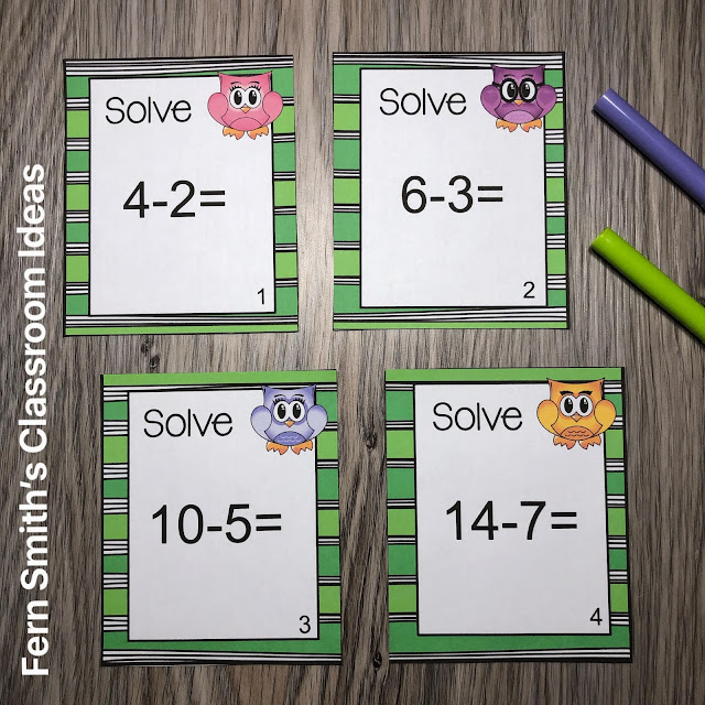 Click Here to Download these Cute Owl Themed Addition and Subtraction Task Cards for Your Class Today!