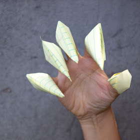 How to Fold Origami Paper Claws- For Cosplay, monster costume, cat costume, Wolverine costume- Super easy for all kids to make!