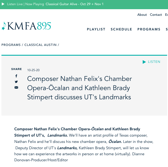 Nathan Felix KMFA Interview