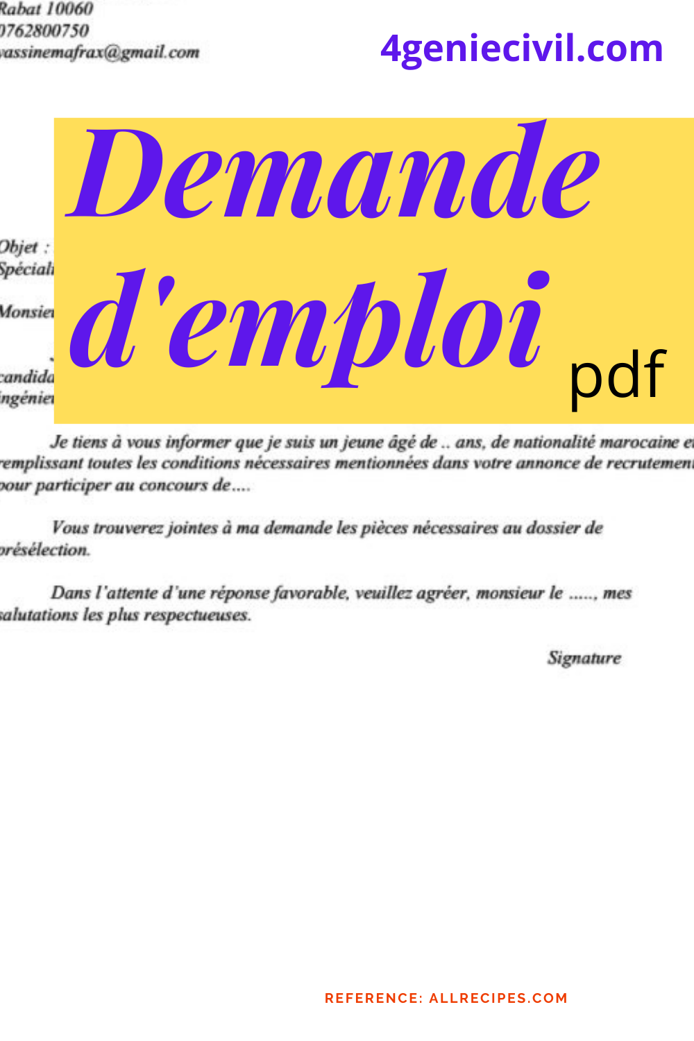 2 exemples de demande manuscrite de recrutement pdf