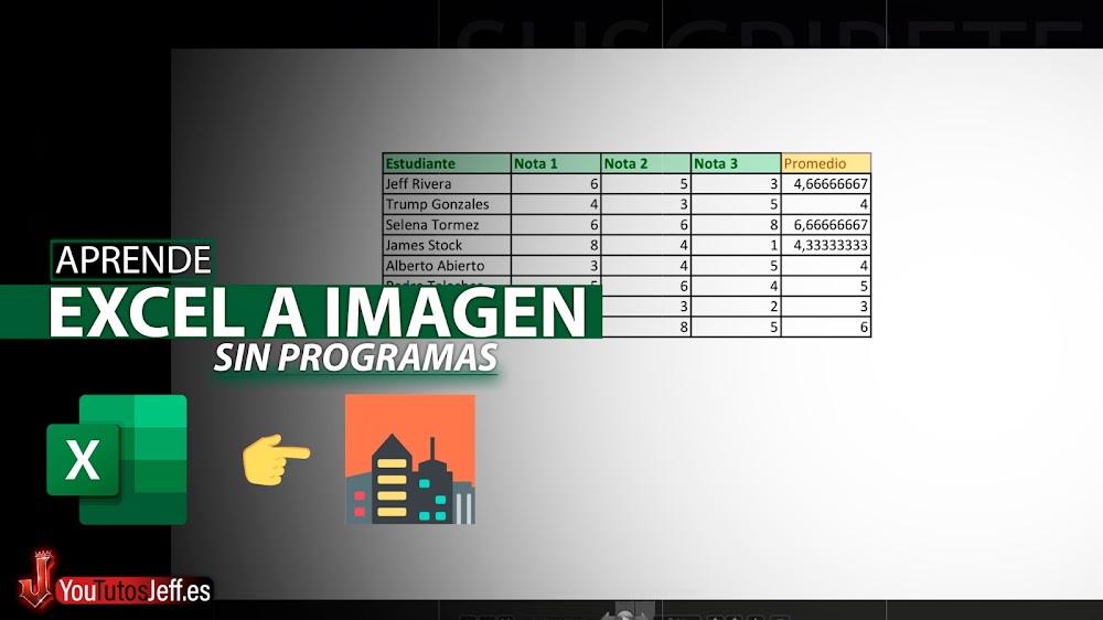 Como Convertir Excel en Imagen PNG o JPG