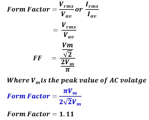 Derivation of form factor