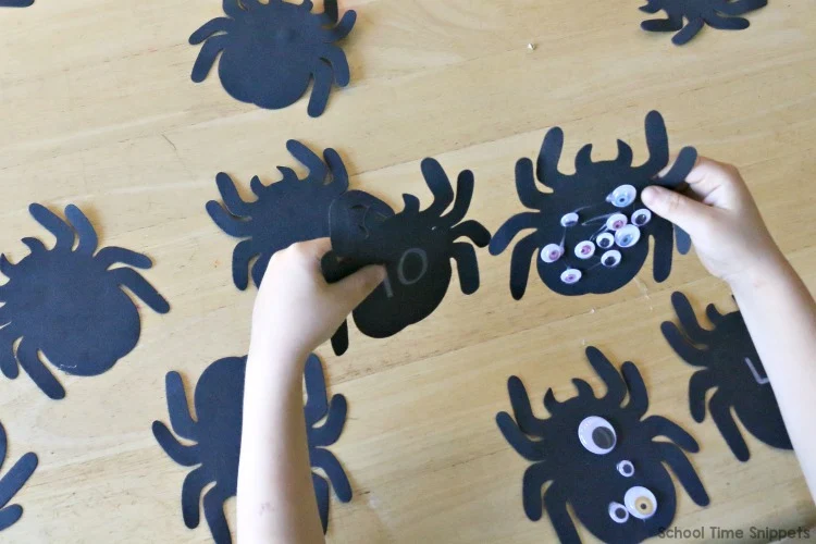 spider activity number matching game