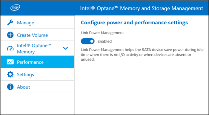 Administración de almacenamiento y memoria Intel Optane