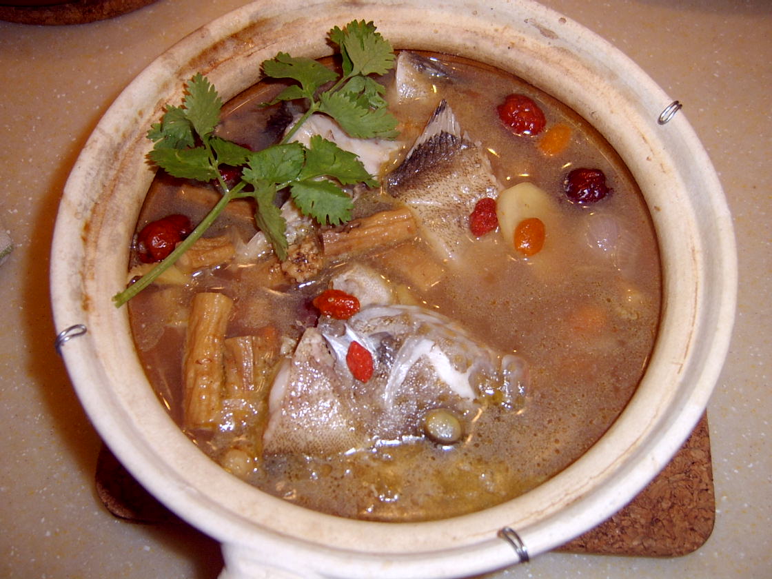 Through The Kitchen Door Herbal Fresh Fish Soup In Claypot