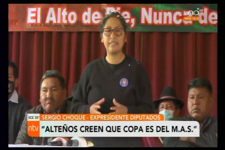 Choque: “Hay una confusión, (en El Alto) siguen creyendo que Eva Copa es del MAS”