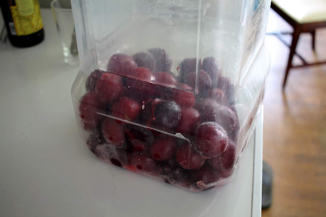 Defrosting plums in a 3 gallon Better Bottle.