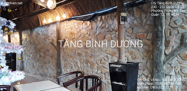 Đá chẻ vàng ốp tường