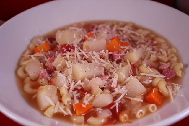 Pasta and pancetta soup