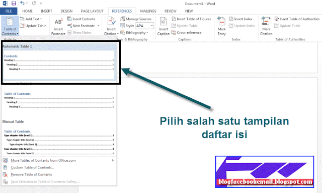 cara membuat daftar isi di microsoft word 2007