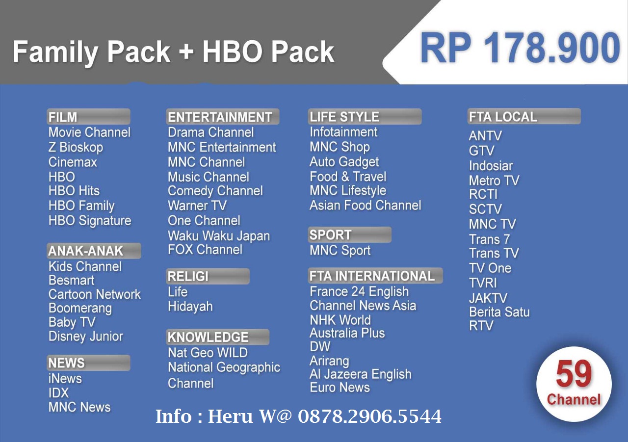 INDOVISION / MNC VISION SAMARINDA - LANGSUNG PASANG W@ 087829065544