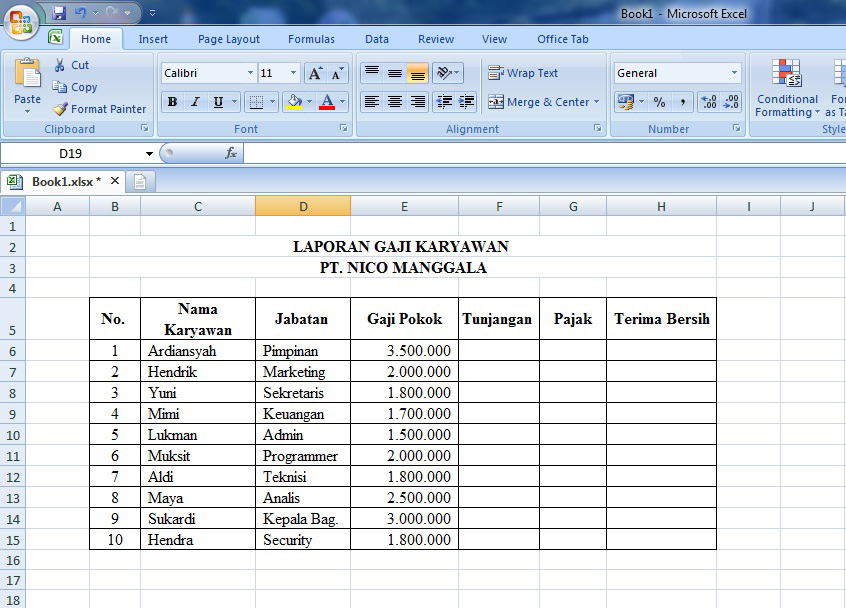 cara menggunakan rumus microsoft excel dalam membuat laporan contoh microsoft excel