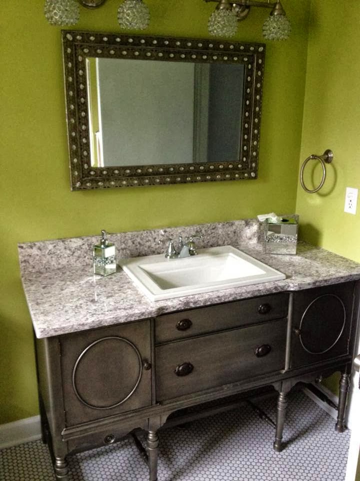 JULIE PETERSON Simple Redesign BUFFET TURNED BATHROOM VANITY