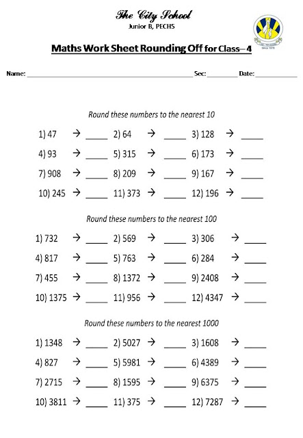 The City School: Worksheets