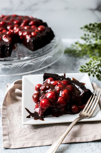 Slice of black forest cake
