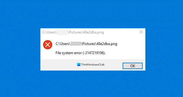 Errore del file system dell'app Foto di Windows 10