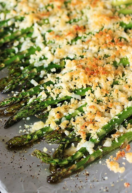 Roasted Asparagus with Crunchy Parmesan Topping The Kitchen is My