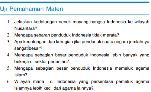 Jawaban Uji Pemahaman Bahan Tema 2 Halaman 112 Ips Kelas 7 Keadaan Penduduk Belajar Belajar Wirausaha