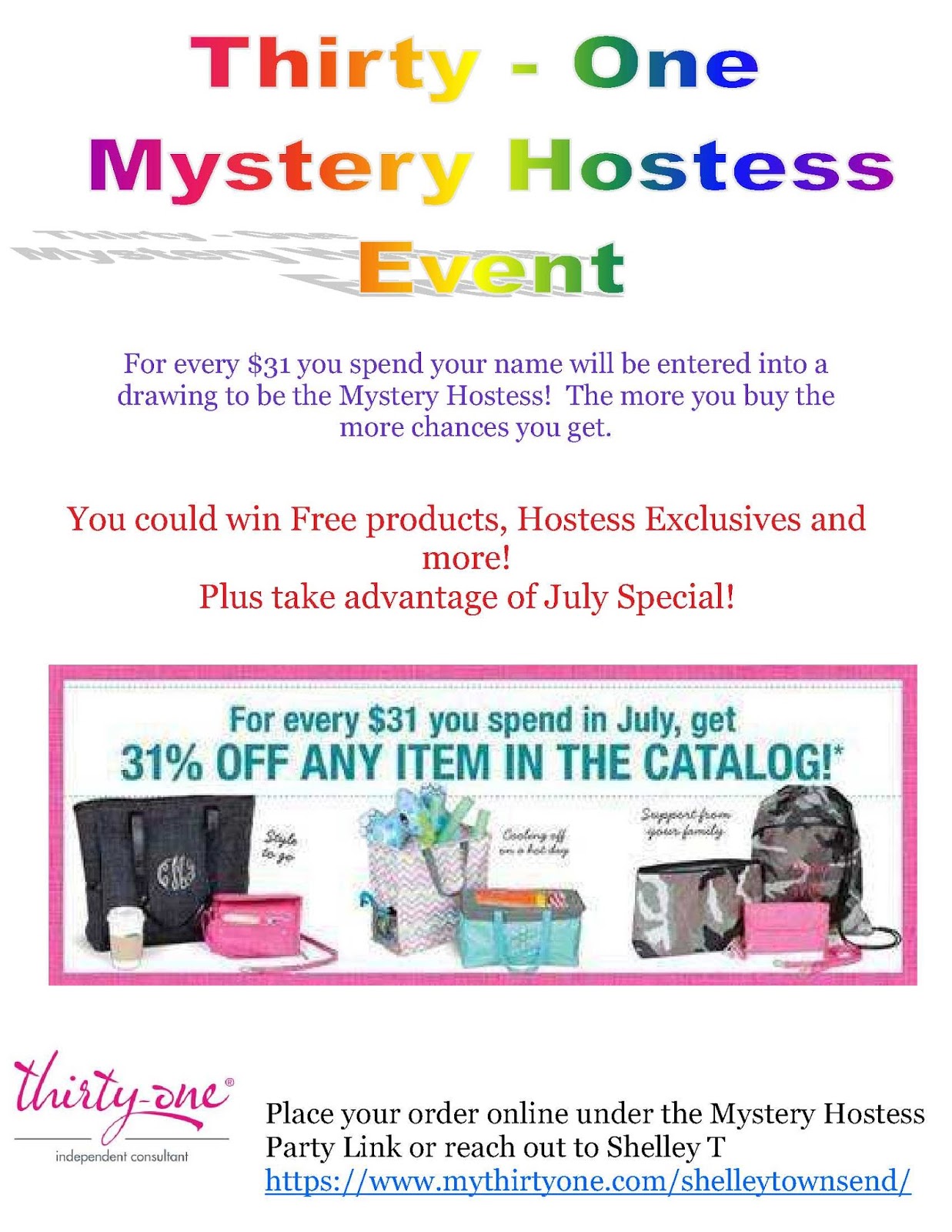 Thirty One July Mystery Hostess Party