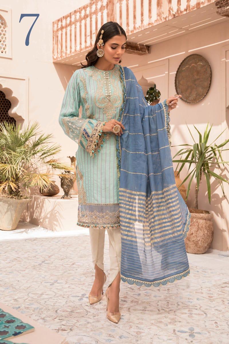 Maria-b Lawn Dress With Fully Heavy Alternate Embroidered Spengle Work