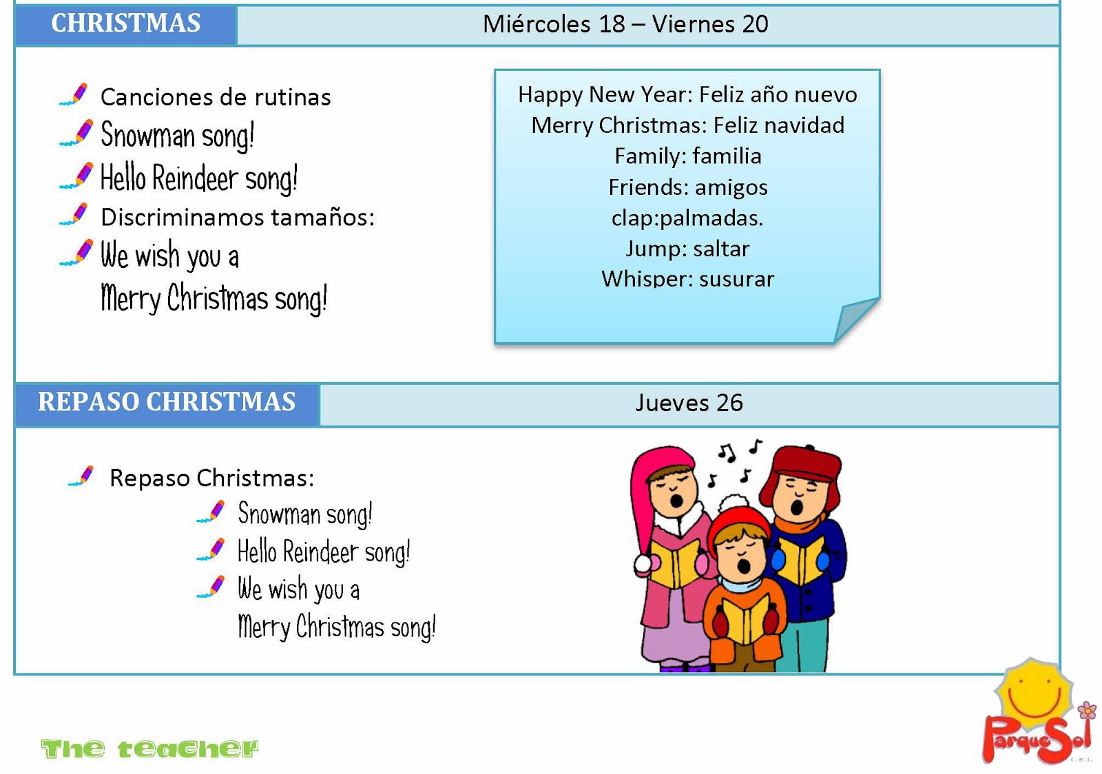 parquesolBlog Ingles Diciembre