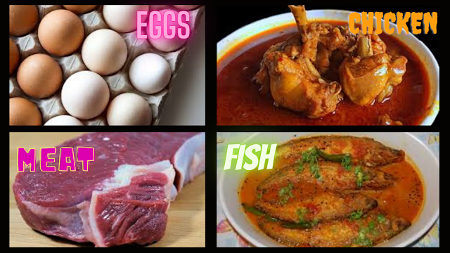 فواید تغذیه سالم، تخم مرغ، ماهی و گوشت