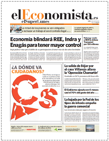  EL SUPERLUNES. Edición de el diario El Economista del 29 de Julio 2019.