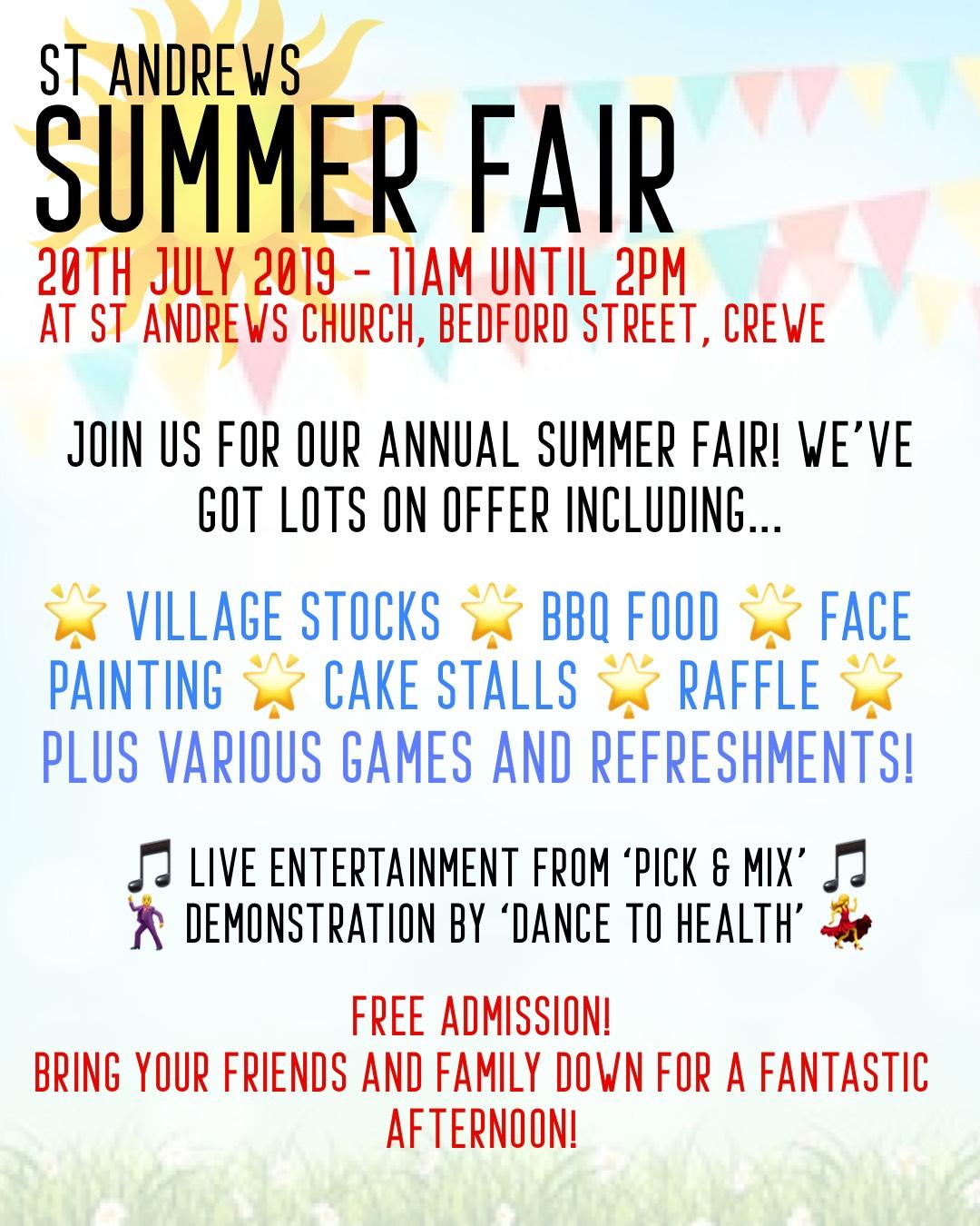 Crewe News St Andrews Summer Fair’