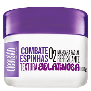 máscara facial refrescante O2 Clearskin Avon resenha dicas da tia