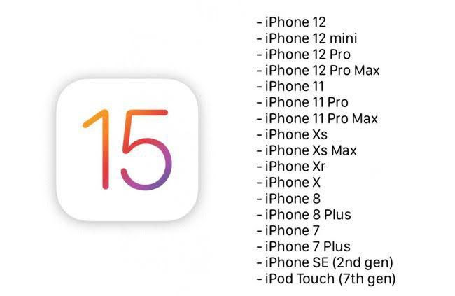 الهواتف الداعمة لنظام ios 15 الجديد 2021