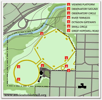 The Octagon State Memorial, Newark Earthworks Map. Image courtesy of the Ancient Ohio Trail.