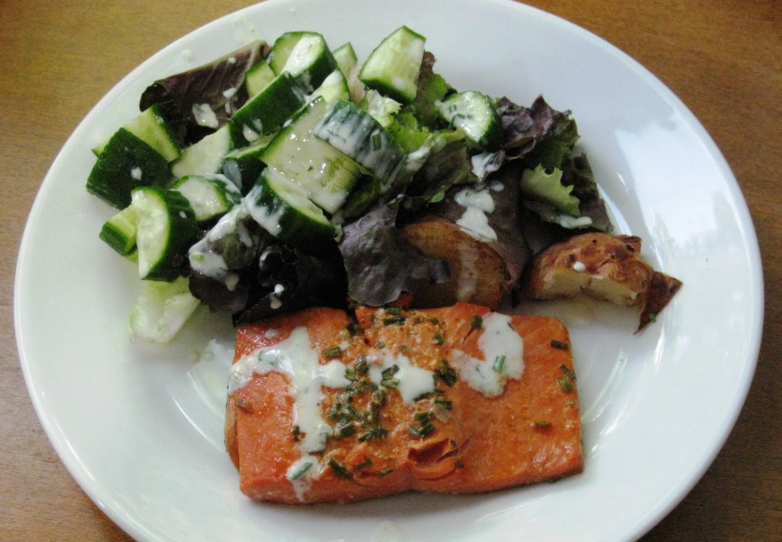 kat ate that Smokey Salmon Salad with a light buttermilk dressing