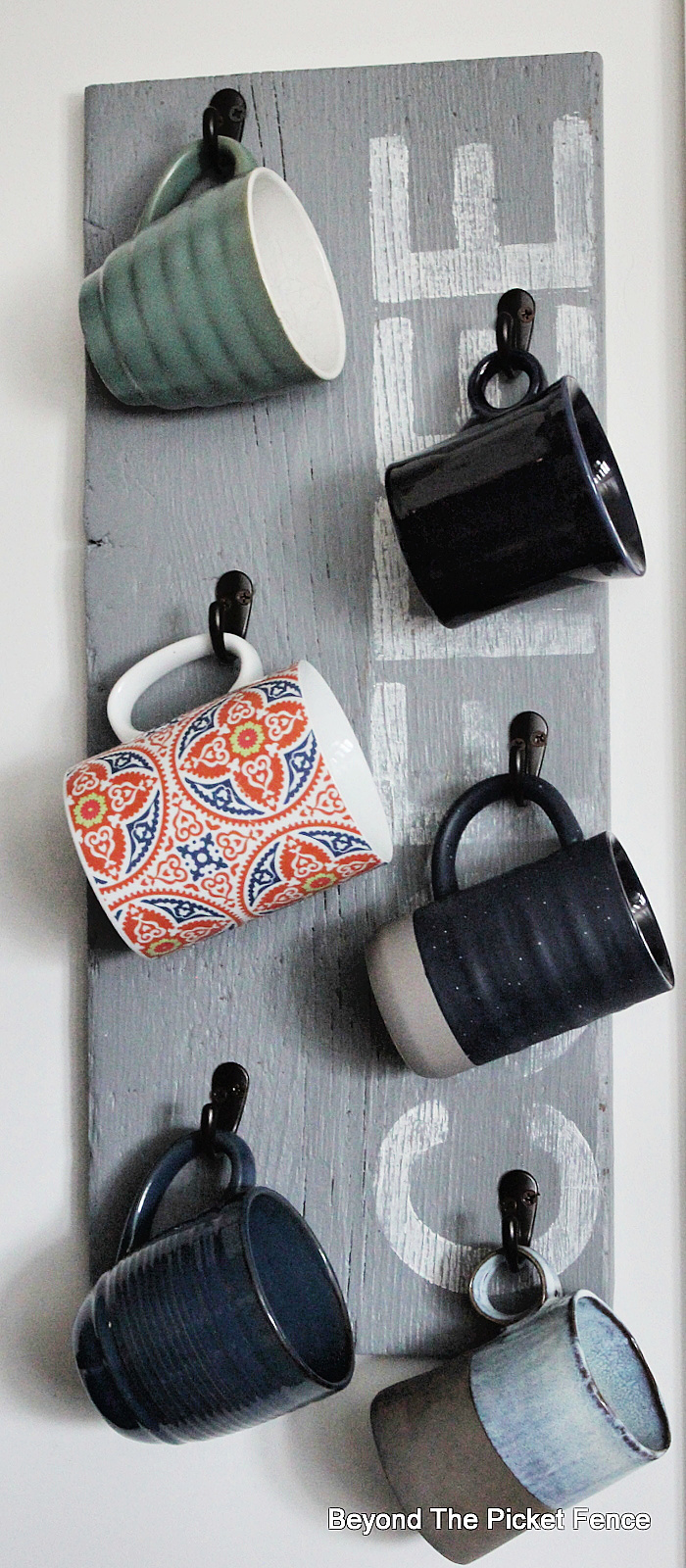 Beyond The Picket Fence Easy DIY Coffee Mug Rack