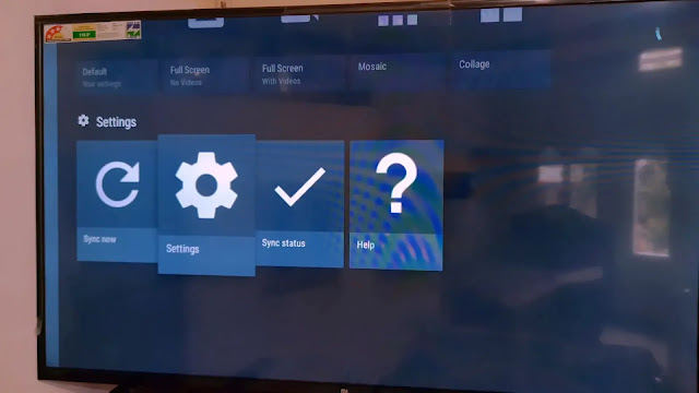 go to settings in photo galeery and screensaver app settings in photo galeery and screensaver app