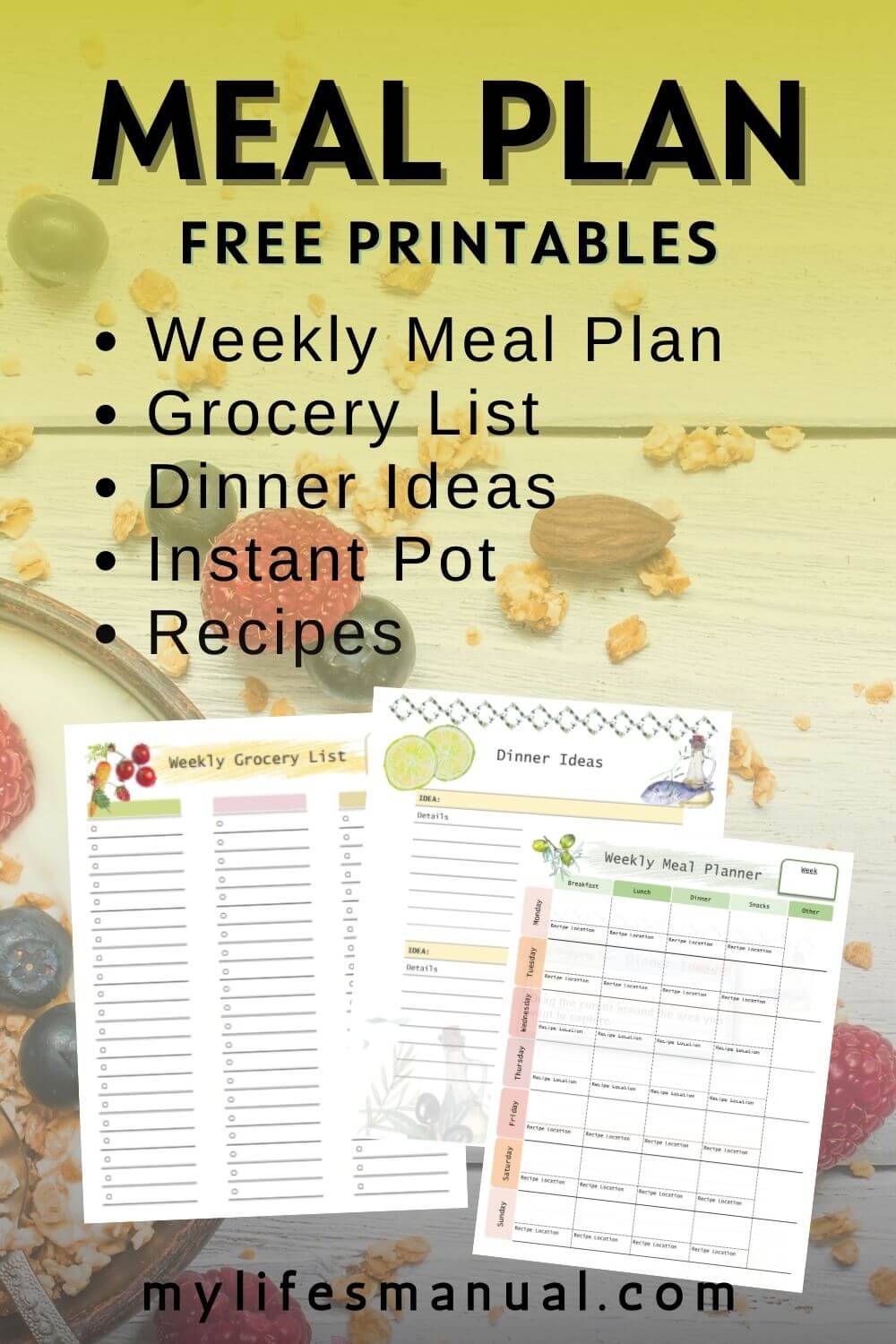 Free Meal Planning Printables - Mylifesmanual