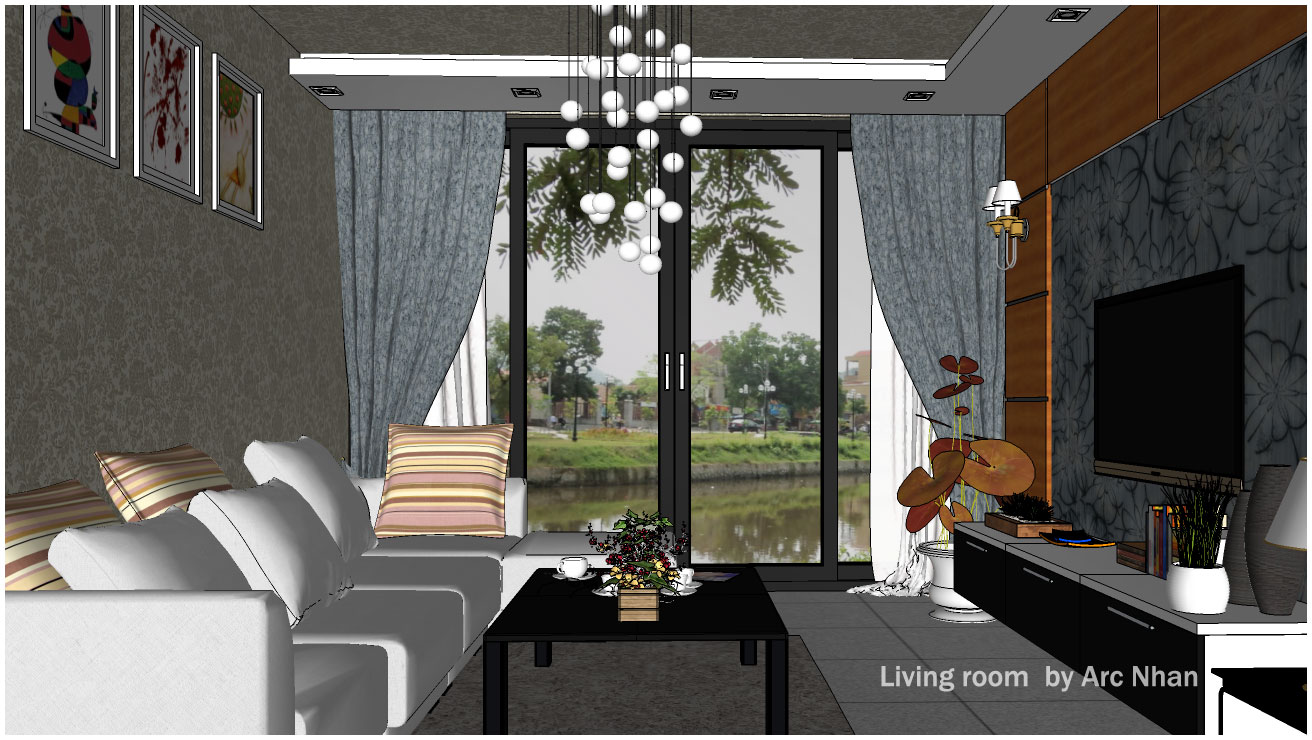 living room interior sketchup