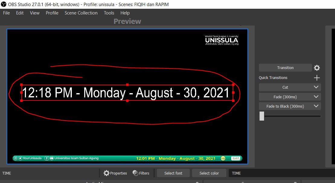How to make a Realtime Time Clock (Datetime) on OBS Live Streaming