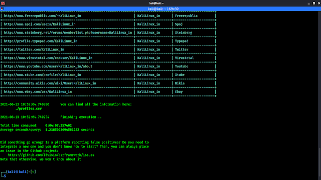 usufy on osrframework