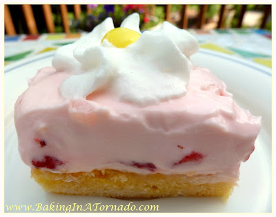 Strawberry Lemonade Cheesecake Squares | recipe developed by www.BakingInATornado.com | #recipe #dessert