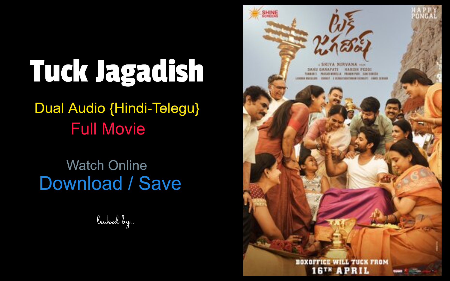 Tuck Jagadish (2021) full movie watch online download in bluray 480p, 720p, 1080p hdrip