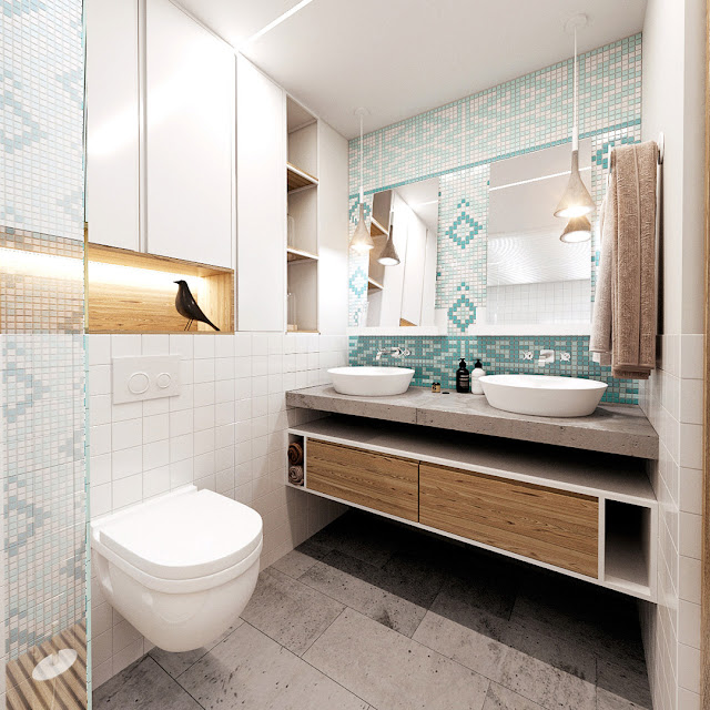 apartamento decorado 90 m² com decor clean, madeira e turquesa. Blog Achados de Decoração