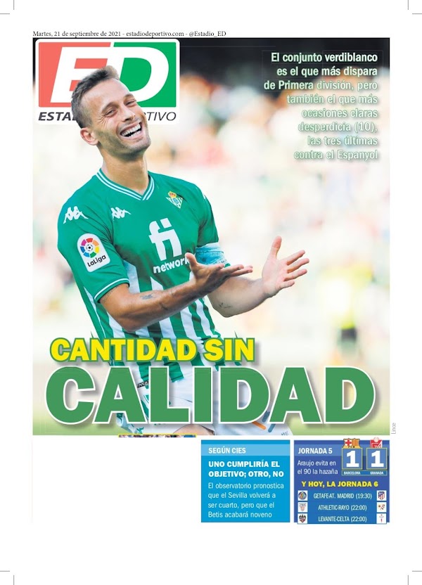 Betis, Estadio Deportivo: "Cantidad sin calidad"