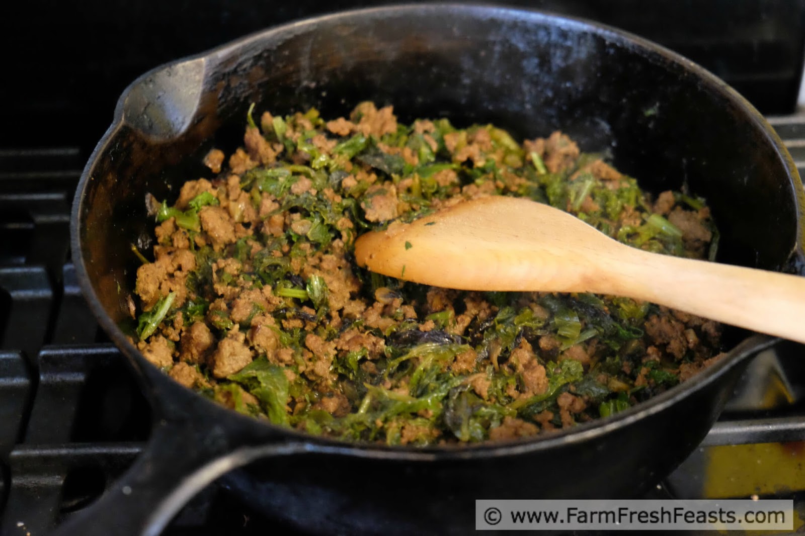 Farm Fresh Feasts Mustard Greens Kheema (Ground Beef and Mustard
