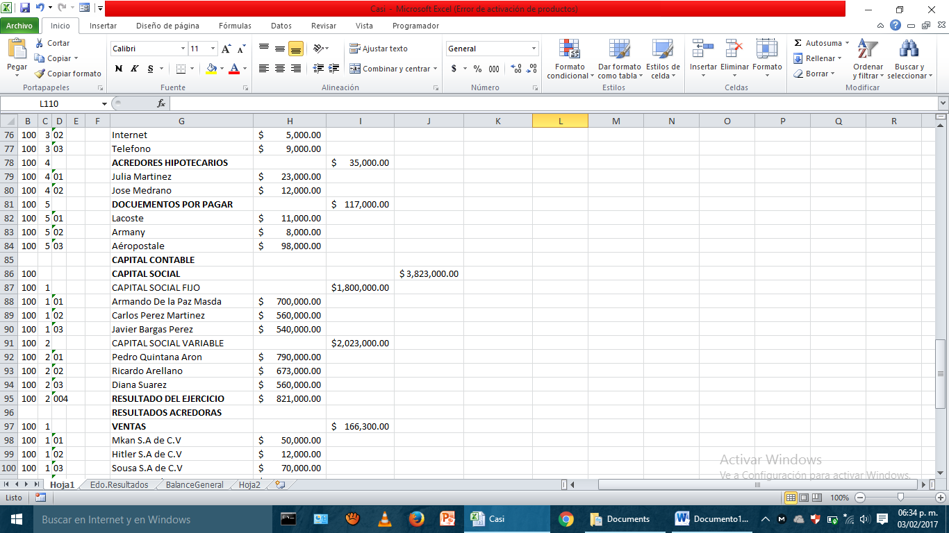 Contabilidad 2: CATALOGO DE CUENTAS