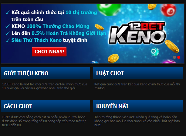 Đầu năm bàn chuyện Keno 12BET Keno